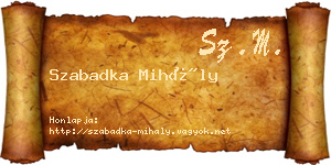 Szabadka Mihály névjegykártya