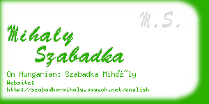 mihaly szabadka business card